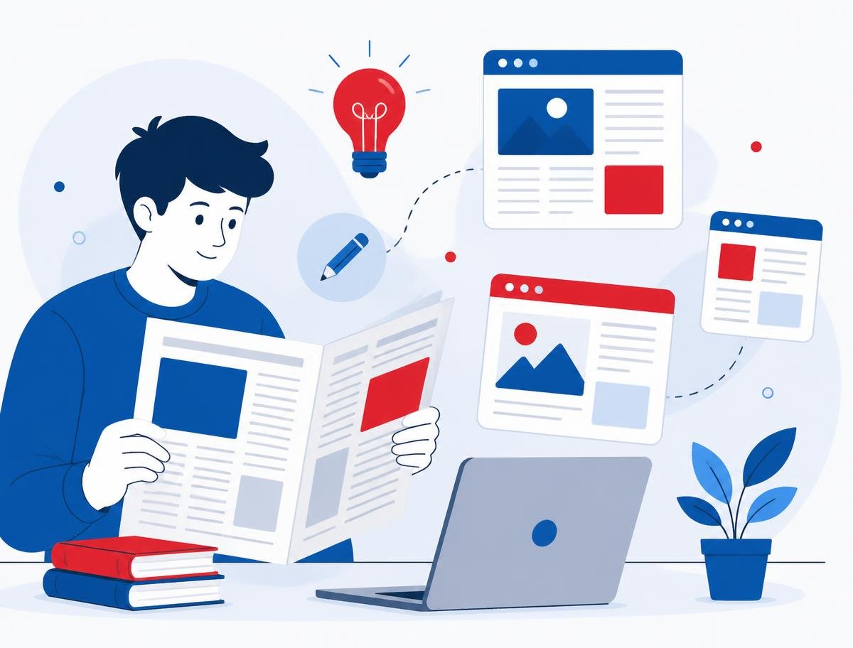 Illustration of a student reading law entrance articles
